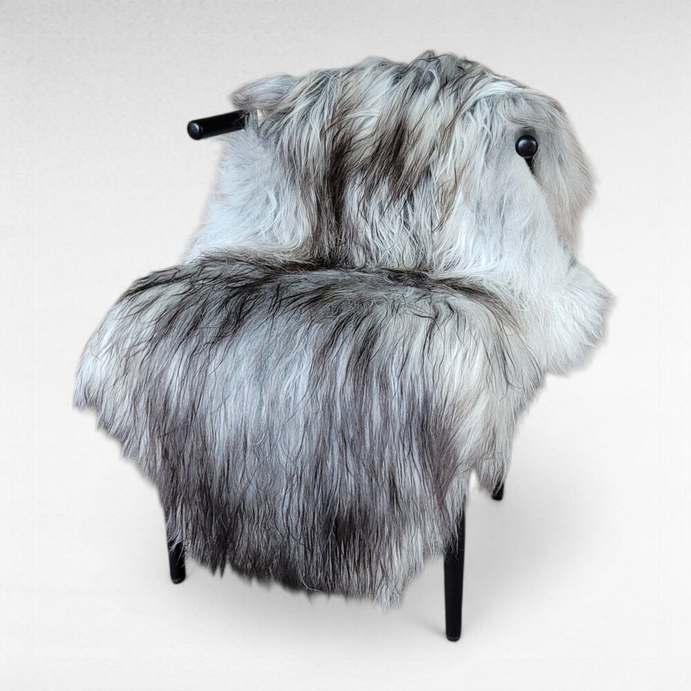 XXL Large Rare Gray Silver Moorit Icelandic Sheepskin 56" x 34"